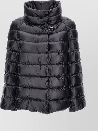 Fay high collar quilted jacket with shiny finish
