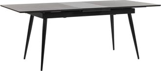 Beliani Beliani - Mesa De Comedor Patas De Metal Mdf Negro Extensible 160/200 X 90 Cm Para 6 Personas Dise&ntilde;o Minimalista Maldon