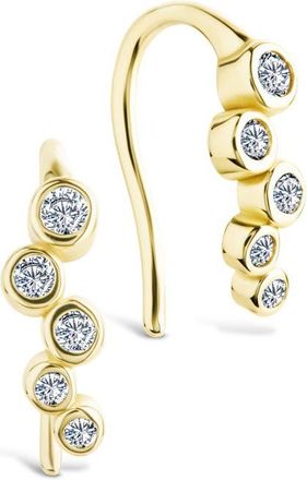 Sterling Forever Talia Bezel Cubic Zirconia Ear Crawlers in Gold at Nordstrom