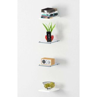 Dmora Dmora - Estanter&iacute;a Dcocett, Estantes Abiertos, 100% Made In Italy, Cm 20x27h2, Blanco Brillante