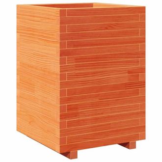 Berkfield Home Garden Planter Wax Brown 50x50x72.5 cm Solid Wood Pine