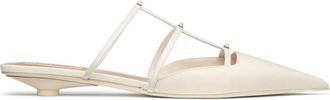 Valentino Garavani 20mm Rockstud Wispy mules - women - Calf Leather/Goat Skin/Goat Skin/Calf Leather/Rubber - 37.5 - Neutrals