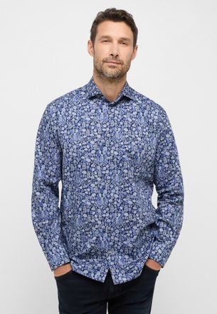 Eterna Langarmhemd ETERNA COMFORT FIT, Herren, Gr. 43, verk&uuml;rzte &Auml;rmell&auml;ngen, blau, Twill, 100% cotton, normal, Manschette, Hemden Langarmhemd, NON IRON (b&uuml;g