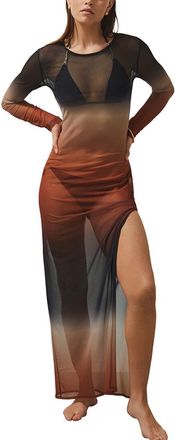 Reiss Sienna Ombre Mesh Maxi Dress