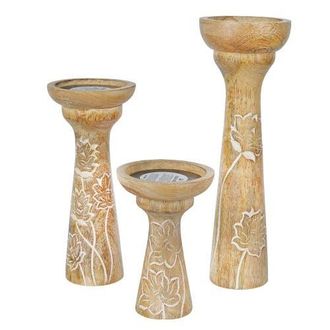 Mela Artisans Lotus Vine Pillar Candleholder Set in White at Nordstrom