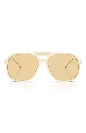Brunello Cucinelli 57mm Pillow Sunglasses in Blonde Havana/Yellow at Nordstrom