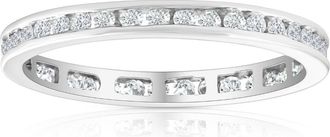Pompeii3 1/2 Ct Round Diamond Ladies Eternity Wedding Ring 10k White Gold