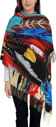 Generic Native American Shawl Wrap With Tassel Warm Winter Scarf Soft Scarves