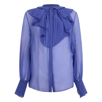 Alberta Ferretti Dames, Blouses & Shirts, Paars, Maat: S Zijde