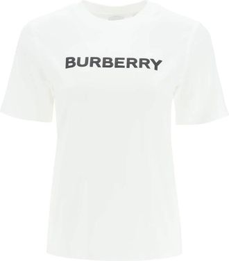 Burberry Tops, Dames, Wit, M, Katoen, Logo Katoenen T-shirt