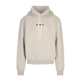 Jil Sander Hoodies, male, Gray, Size: L Grey Cotton Standard Man Clothing