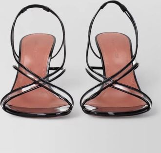 Amina Muaddi leather stiletto sandals