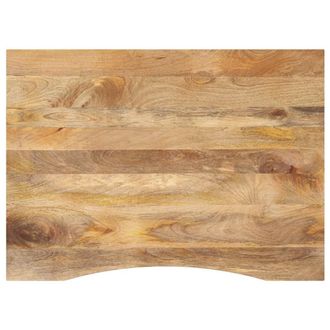 Berkfield Home Desk Top with Curve 100x80x2.5 cm Solid Wood Rough Mango in Brown