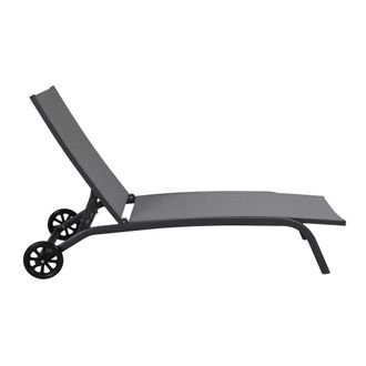 Pondecor Interiorismo Set 2 tumbonas manacor aluminio gris antracita y textilene gris