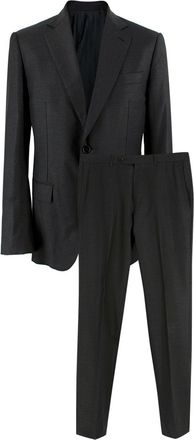 Ermenegildo Zegna Charcoal Single Breasted Wool Suit Size L