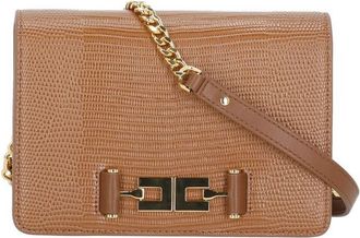 Elisabetta Franchi Rectangular Shoulder Bag with Lizard Effect