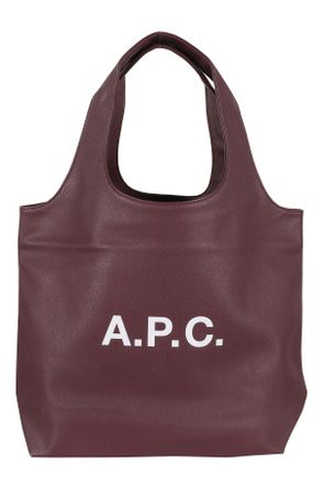 A.P.C. Wine Tote Ninon Front-Logo Polyurethane Tote Bag
