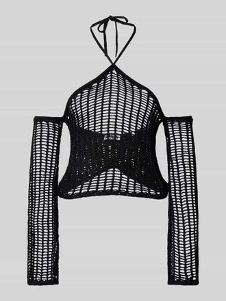 Review Strickshirt mit Neckholder in Black, Gr&ouml;&szlig;e XS