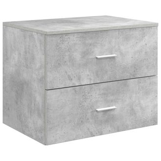 vidaXL Mueble De Ba&ntilde;o Montado En La Pared Gris Hormig&oacute;n Vidaxl