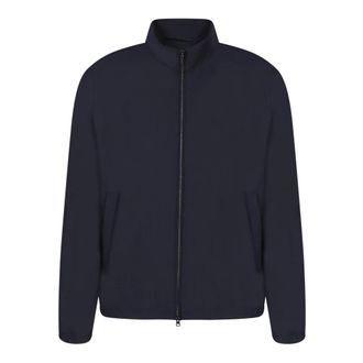 Herno Light Jackets, male, Blue, Size: 2XL Zip-Up Straight Hem Bomber Jacket