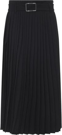 Sportmax Panteon Wol Midi Rok - Dames - Midirokken - Zwart - S - Wol - Rokken