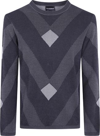 Emporio Armani Round-neck Truien - Heren - Ronde hals truien - Blauw - M - Truien & Vesten