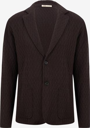 Maurizio Baldassari Fischgr&auml;t-Strickblazer aus Wolle und Kaschmir