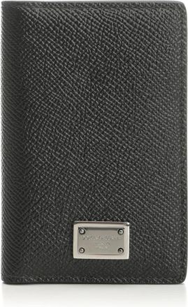 Dolce & Gabbana Dauphine Bifold Kaarthouder - Heren - Portefeuilles - Blauw - ONE Size - Leer - Accessoires