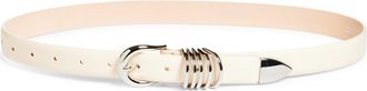 Déhanche Hollyhock Leather Belt in Ivory/Silver at Nordstrom, Size X-Large
