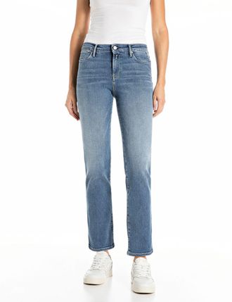Replay Straight-Jeans REPLAY ZOLIE, Damen, Gr. 25, L&auml;nge 30, blau (medium blau 927), Denim/Jeans, Obermaterial: 83% Baumwolle, 10% Modal, 4% Elastomultiester