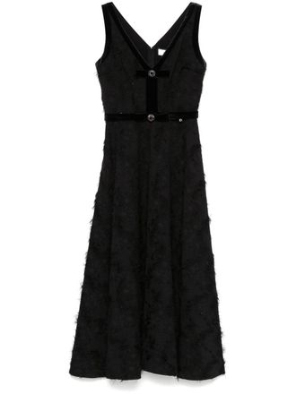 Nissa frayed midi dress - women - Polyester/Viscose - 36 - Black