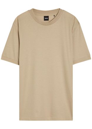 BOSS Boss Thompson Fine-knit Cotton-blend T-shirt - Beige - XL