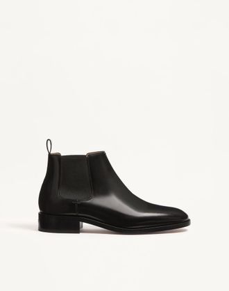 Valentino Garavani Stivaletto Pas Des Dieux In Vitello Uomo NERO 40.5