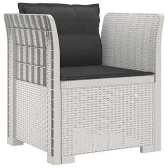 vidaXL Poltrona A 1 Posto Con Cuscini Aspetto Rattan Pp Bianco Vidaxl