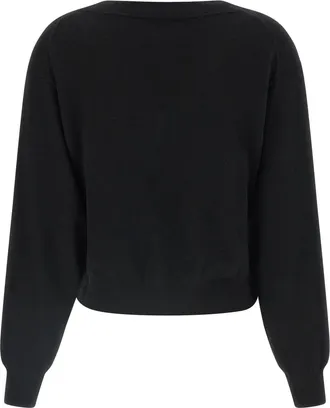 Nude Knotted V-Neck Sweater - Black