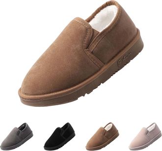 Generic Womens Winter Slip On Snow Boots Size 4.5, Thickened Warm Fur Lined Boots Outdoor Slip Resistant Shoes, Women Men Lightweight Comfy Walking Booties fo