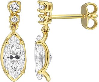 Rina Limor Silver 1.59 Ct. Tw. Created White Moissanite Dangle Earrings