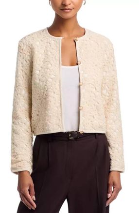 French Connection Geo Shell Textured Jacket In Ecru