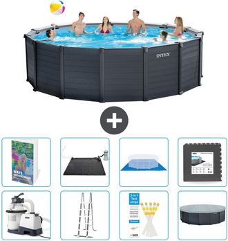 Intex Piscina Graphite Panel Redonda - 478x124 Cm - 9-piezas S543
