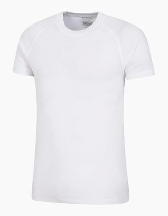 Mountain Warehouse Mens Mountain Warehouse Mens Talus Round Neck Short-Sleeved Thermal Top - White - Size: 42