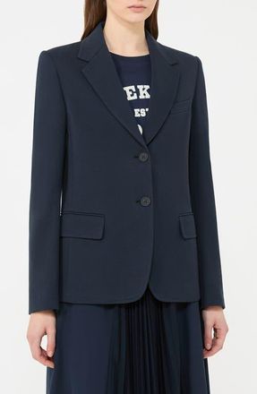 Max Mara Ginnasta Cotton Blend Blazer in Navy at Nordstrom, Size X-Small