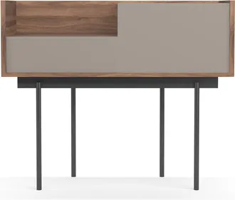 HERDASA Consola De Entrada Fabricada En Melamina Con Patas Met&aacute;licas, Modelo Diplomat (671) De Herdasa. Nogal-arena