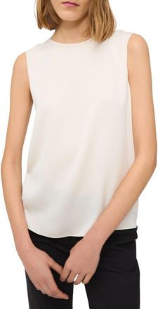 Theory Sleeveless Silk Blouse in Ivory at Nordstrom, Size X-Large