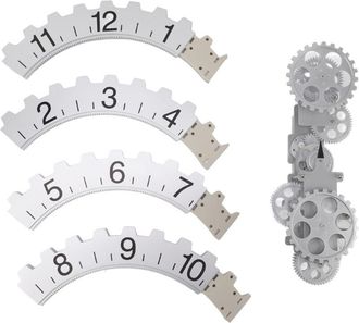 OEM Reloj De Pared Retro 3d Con Engranajes M&oacute;viles, Reloj De Pared Grande Con Engranajes, Rueda Mec&aacute;nica Giratoria, Color Plata