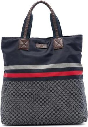 Gucci Pre-owned Tote Bags, female, Blue, Size: ONE SIZE Pre-owned Nylon Tote Bag