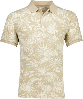 GANT Tops, Heren, Beige, 4Xl, Beige Poloshirt korte mouw