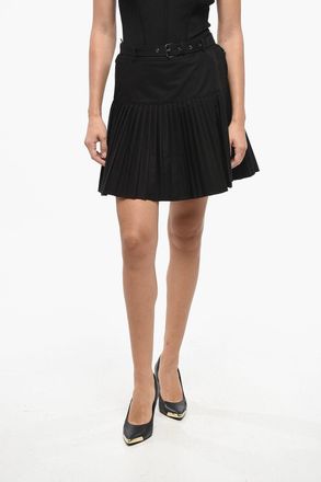 Dior Minigonna Pliss&egrave; in Cotone con Cintura Dior