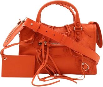 Balenciaga Pre-owned Vintage Schoudertas - Dames - Vintage Handtas - Oranje - ONE Size - Leer - Vintage