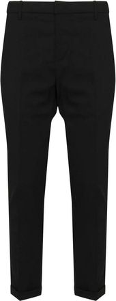 Dondup Zwarte broek met lage taille en logo - Heren - Slim Fit Broeken - Zwart - W31 - Broeken