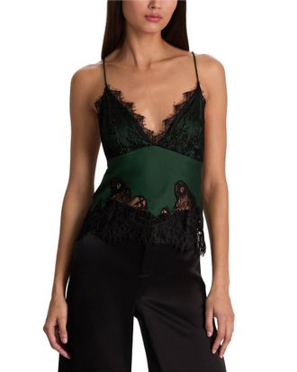 Alice & Olivia Alice + Olivia Claudia V Neck Lace Slip Top